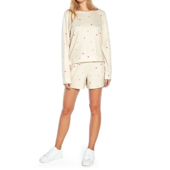 Wildfox Other - NWT! Wildfox Cream Polka Dot Long Sleeve Top & Shorts Pajama Set, size M